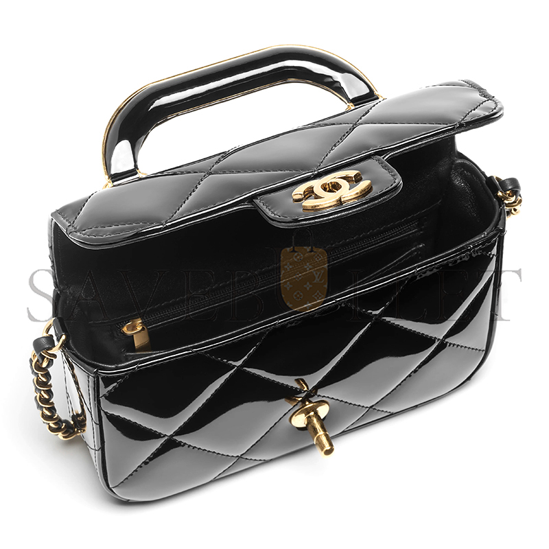 Ch**el master mini flap bag with top handle as5805 (18.5*13*4.5cm)